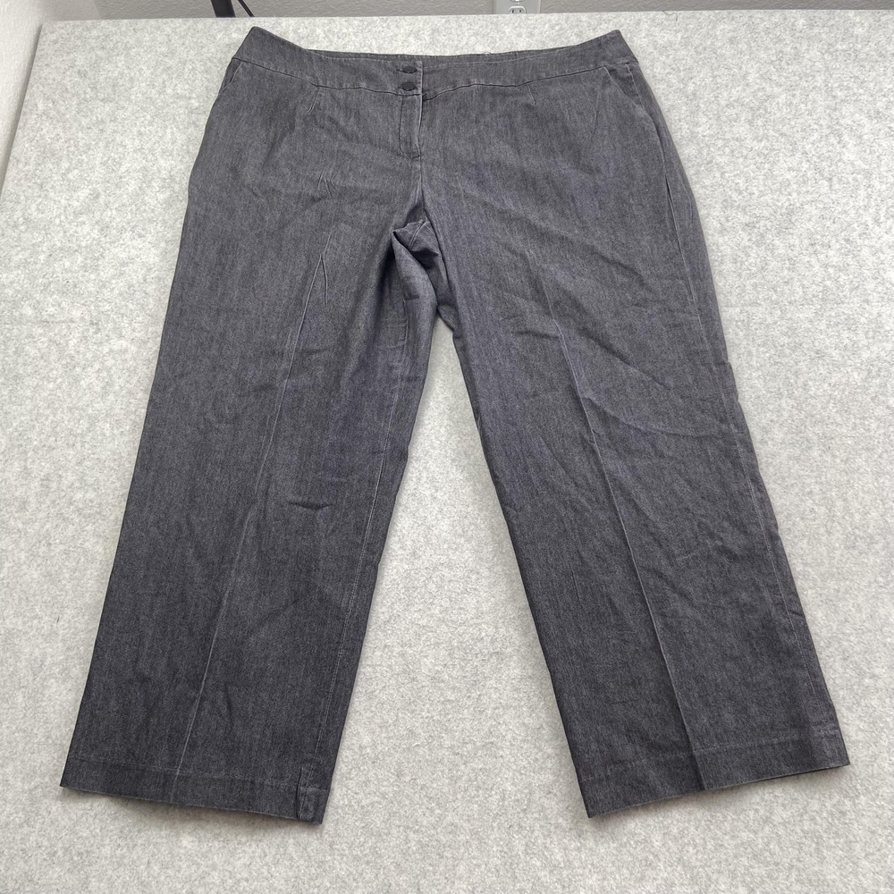 Sandro Dress Pants Womens 22W (43x28) Gray Chambray Stretch Work Office